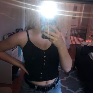 Boutique cropped black tank top